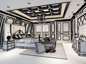 bedroom - american style -9406 3D Model