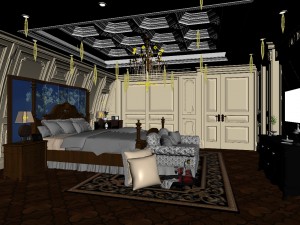 bedroom - american style -9406 3D Model