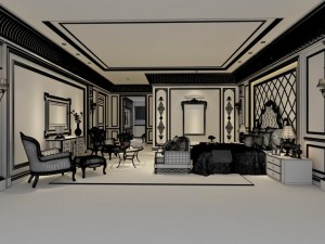 bedroom - american style -9407 3D Model