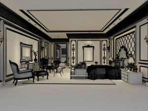 bedroom - american style -9407 3D Model