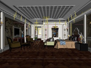 bedroom - american style -9407 3D Model
