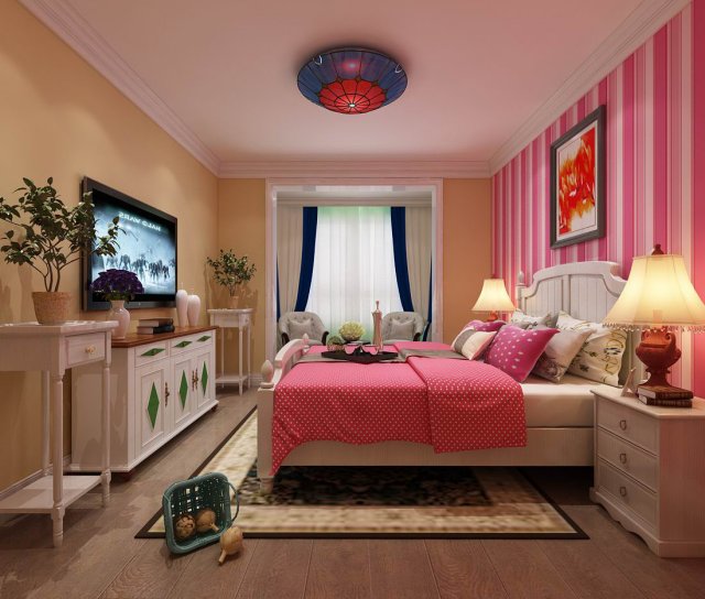 bedroom - american style -9408 3D 模型 .c4d .max .obj .3ds .fbx .stl .blend 
