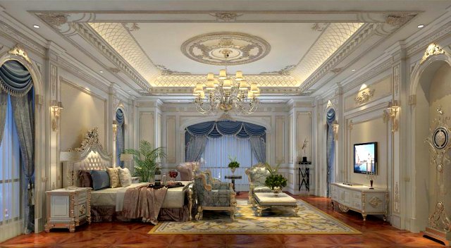 bedroom - american style -9411 Modelo 3D .c4d .max .obj .3ds .fbx .stl .blend 