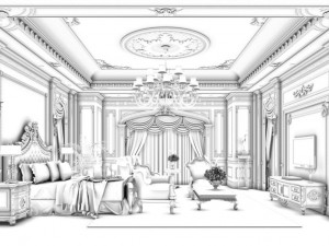bedroom - american style -9411 Modelo 3D