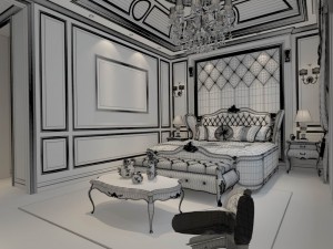 bedroom - american style -9412 3D Модель