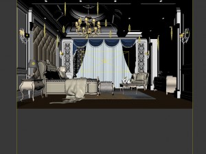 bedroom - american style -9412 3D Модель