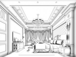 bedroom - american style-9414 3Dモデル