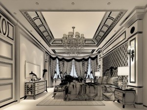 bedroom - american style-9414 3Dモデル