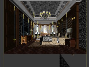 bedroom - american style-9414 3Dモデル