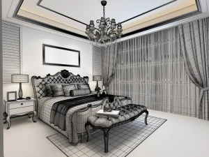 bedroom - american style-9415 3D Model