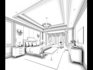 bedroom - american style -9417 Modelo 3D