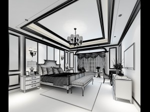 bedroom - american style -9417 Modelo 3D