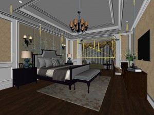 bedroom - american style -9417 Modelo 3D