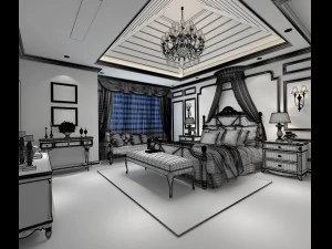 bedroom - american style-9418 3D Model