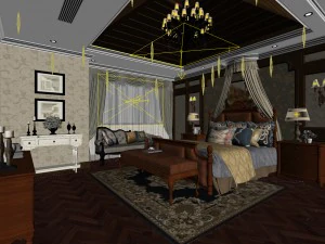 bedroom - american style-9418 3D Model
