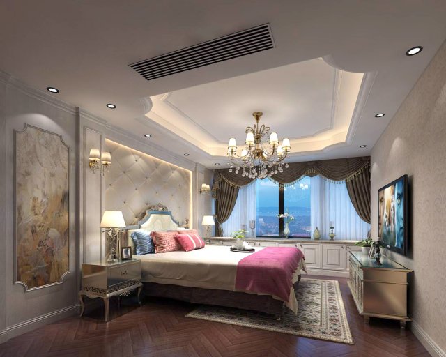 bedroom - european style -9401 Model 3D .c4d .max .obj .3ds .fbx .stl .blend 