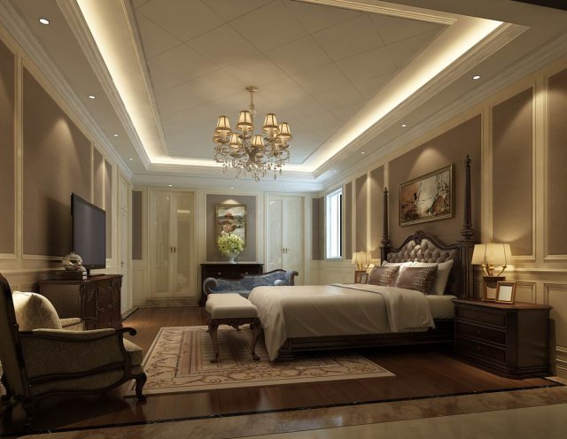 bedroom - european style -9406 3D Model .c4d .max .obj .3ds .fbx .stl .blend 