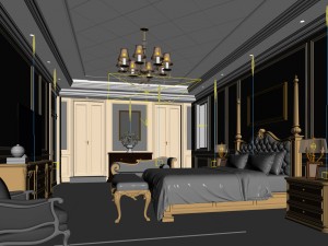 bedroom - european style -9406 3D Model