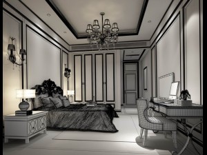 bedroom - european style -9407 3Dモデル