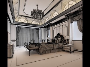 bedroom - european style -9409 3D 모델