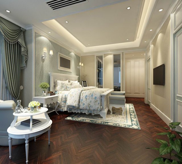 bedroom - european style-9411 3D Model .c4d .max .obj .3ds .fbx .stl .blend 