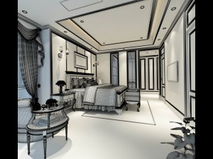 bedroom - european style-9411 3D Model