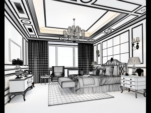 bedroom - european style -9416 3D 模型