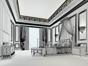 bedroom - european style-9420 Model 3D
