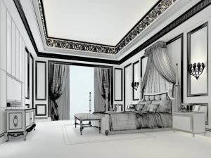 bedroom - european style-9420 3D Model