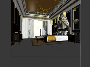 bedroom - european style-9420 3D Model