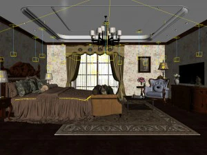 bedroom - european style-9421 3D Model