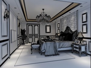 bedroom - european style-9422 3D मॉडल