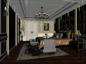 bedroom - european style-9422 3D मॉडल