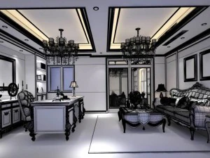 bedroom - european style-9423 3D Model