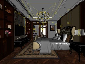bedroom - european style-9423 3D Model