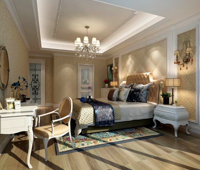 bedroom - european style-9425 Model 3D .c4d .max .obj .3ds .fbx .stl .blend 