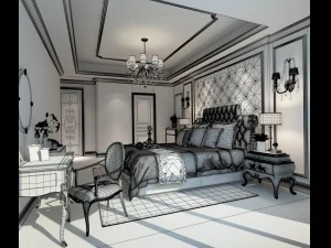 bedroom - european style-9425 3D Model
