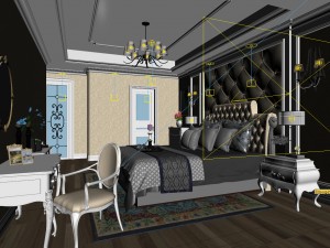 bedroom - european style-9425 Model 3D