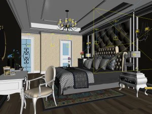 bedroom - european style-9425 3D Model