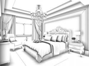 bedroom - european style-9427 3D Model