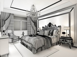 bedroom - european style-9427 3D Model