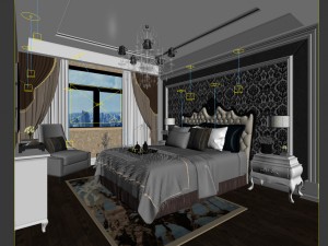bedroom - european style-9427 3D Model