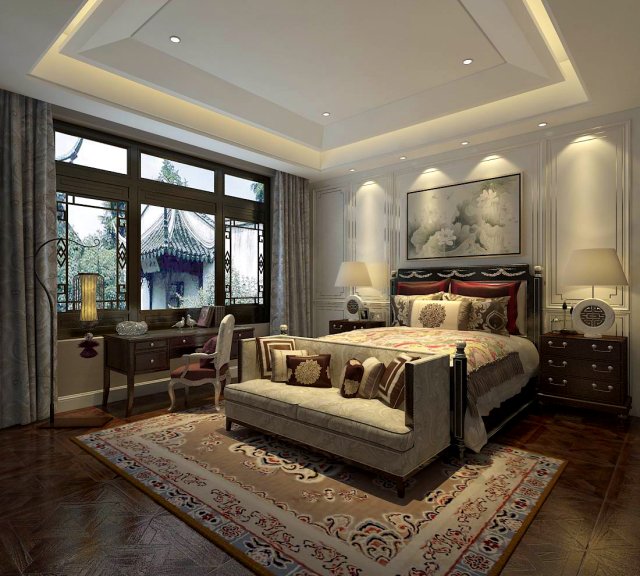 bedroom - european style-9430 3D Model .c4d .max .obj .3ds .fbx .stl .blend 