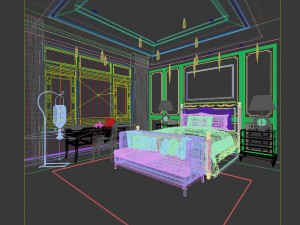 bedroom - european style-9430 3D Model
