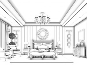 bedroom - european style-9434 3D Модель
