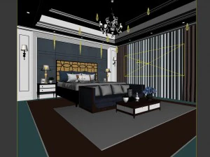 bedroom - european style-9436 3D Model