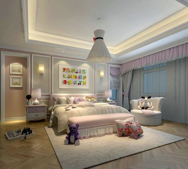 bedroom - european style-9437 3D Model .c4d .max .obj .3ds .fbx .stl .blend 