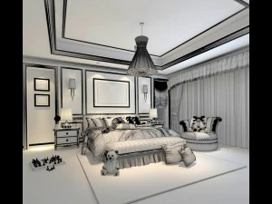 bedroom - european style-9437 3D Model