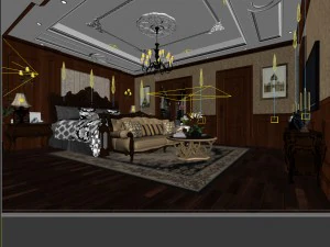 bedroom - european style -9439 3D Model
