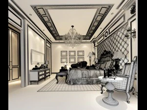bedroom - european style -9440 3D Model